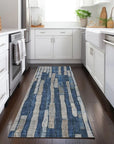 LOOMLAN Rugs Brienna Blue Washable Indoor-Outdoor Rug