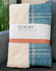 Spiral Whispers Teal Washable Indoor-Outdoor Rug