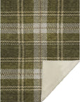 Spiral Whispers Olive Washable Indoor-Outdoor Rug