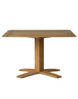 Lloyd Flanders Alpine Teak Wooden Pedestal Outdoor Dining Table