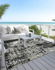 LOOMLAN Rugs Caelan Black Washable Indoor-Outdoor Rug