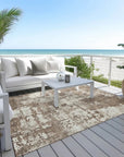 LOOMLAN Rugs Caelan Brown Washable Indoor-Outdoor Rug