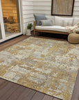 LOOMLAN Rugs Caelan Gold Washable Indoor-Outdoor Rug