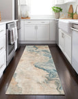 LOOMLAN Rugs Caelanor Teal Washable Indoor-Outdoor Rug