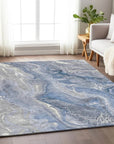 LOOMLAN Rugs Caelara Blue Washable Indoor-Outdoor Rug