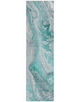 LOOMLAN Rugs Caelara Teal Washable Indoor-Outdoor Rug