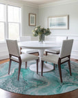 LOOMLAN Rugs Caelara Teal Washable Indoor-Outdoor Rug