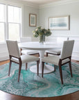 LOOMLAN Rugs Caelara Teal Washable Indoor-Outdoor Rug
