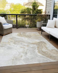 LOOMLAN Rugs Caelaris Ivory Washable Indoor-Outdoor Rug
