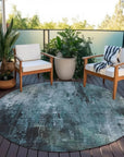 LOOMLAN Rugs Caelion Teal Washable Indoor-Outdoor Rug