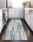 LOOMLAN Rugs Caelira Teal Washable Indoor-Outdoor Rug