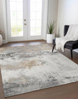 LOOMLAN Rugs Caelius Ivory Washable Indoor-Outdoor Rug