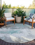 LOOMLAN Rugs Caelius Teal Washable Indoor-Outdoor Rug
