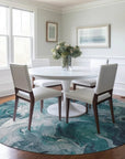 LOOMLAN Rugs Caelor Teal Washable Indoor-Outdoor Rug