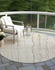 LOOMLAN Rugs Calista Ivory Washable Indoor-Outdoor Rug