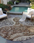 LOOMLAN Rugs Carmina Brown Washable Indoor-Outdoor Rug