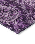 LOOMLAN Rugs Carmina Purple Washable Indoor-Outdoor Rug