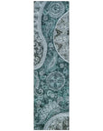 LOOMLAN Rugs Carmina Teal Washable Indoor-Outdoor Rug