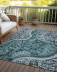 LOOMLAN Rugs Carmina Teal Washable Indoor-Outdoor Rug