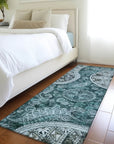 LOOMLAN Rugs Carmina Teal Washable Indoor-Outdoor Rug