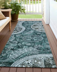 LOOMLAN Rugs Carmina Teal Washable Indoor-Outdoor Rug