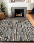 LOOMLAN Rugs Casava Gray Washable Indoor-Outdoor Rug