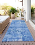 LOOMLAN Rugs Cassiva Navy Washable Indoor-Outdoor Rug