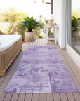 LOOMLAN Rugs Cassiva Purple Washable Indoor-Outdoor Rug