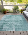 LOOMLAN Rugs Cassiva Teal Washable Indoor-Outdoor Rug
