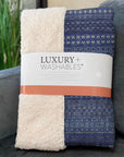 Stripes Navy Washable Indoor-Outdoor Rug
