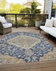 LOOMLAN Rugs Celia Blue Washable Indoor-Outdoor Rug