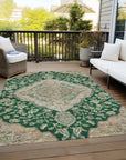 LOOMLAN Rugs Celia Green Washable Indoor-Outdoor Rug