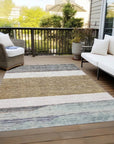 LOOMLAN Rugs Chantissa Brown Washable Indoor-Outdoor Rug