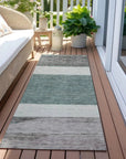 LOOMLAN Rugs Chantissa Teal Washable Indoor-Outdoor Rug