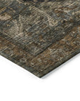 LOOMLAN Rugs Clarina Brown Washable Indoor-Outdoor Rug