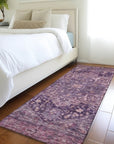 LOOMLAN Rugs Clarina Purple Washable Indoor-Outdoor Rug