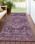 LOOMLAN Rugs Clarina Purple Washable Indoor-Outdoor Rug