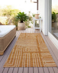 LOOMLAN Rugs Clayra Orange Washable Indoor-Outdoor Rug
