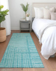LOOMLAN Rugs Clayra Teal Washable Indoor-Outdoor Rug