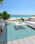 LOOMLAN Rugs Clayra Teal Washable Indoor-Outdoor Rug