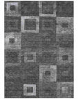 LOOMLAN Rugs Cora Black Washable Indoor-Outdoor Rug