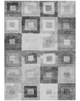 LOOMLAN Rugs Cora Gray Washable Indoor-Outdoor Rug