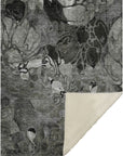 Floral Grey Washable Indoor-Outdoor Rug