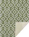 Offset Stripes Olive Washable Indoor-Outdoor Rug