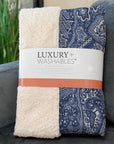 Woven Blocks Blue Washable Indoor-Outdoor Rug