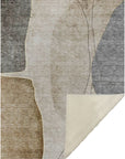 Modern Taupe Washable Indoor-Outdoor Rug