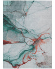 LOOMLAN Rugs Daeanor Teal Washable Indoor-Outdoor Rug