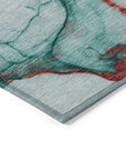 LOOMLAN Rugs Daeanor Teal Washable Indoor-Outdoor Rug