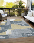 LOOMLAN Rugs Daeel Gray Washable Indoor-Outdoor Rug