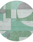 LOOMLAN Rugs Daeel Green Washable Indoor-Outdoor Rug